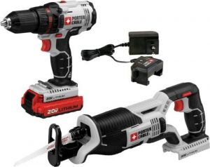 Porter-Cable PCCK603L2 20-Volt Reciprocating Saw and Drill Combo Tool Kit