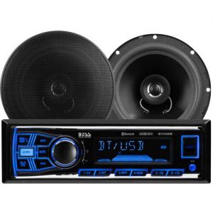 BOSS Audio Systems 638BCK Car Stereo Package with Single Din Stereo and Speakers