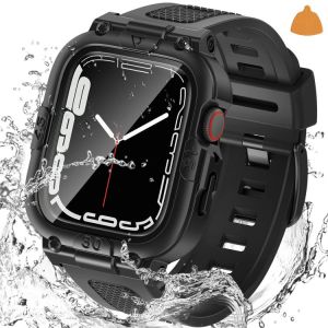 tools all cars, camping camping Goton 3 in 1 Waterproof Case and Band with Tempered Glass Screen Protector for Apple Watch Series 9 8 7 6 5 4 SE2 SE Ultra 44mm 40