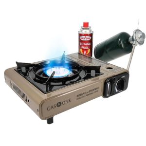 Gas One GS-3400P Propane or Butane Stove Dual Fuel Stove Portable Camping Stove - Patented - with Carrying Case Great for Emergenc