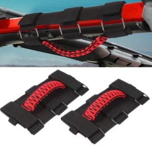 2 Pack Grab Handle for Jeep Wrangler, Upgrade Metal Buckle Roll Bar Handles Grab Paraocrd Grip Handles 1955-2023 Jeep JL JK TJ YJ 