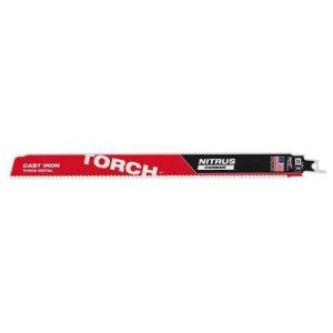 Milwaukee 48-00-5563 12” 7TPI The Torch Nitrus Carbide SAWZALL Blade, 5-Pk