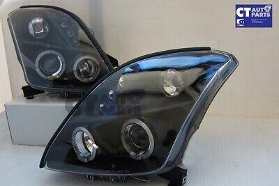 tools all cars, camping Car accessories Black LED Angel Eyes Projector Headlights for 04-10 Suzuki Swift Sport Head ligh